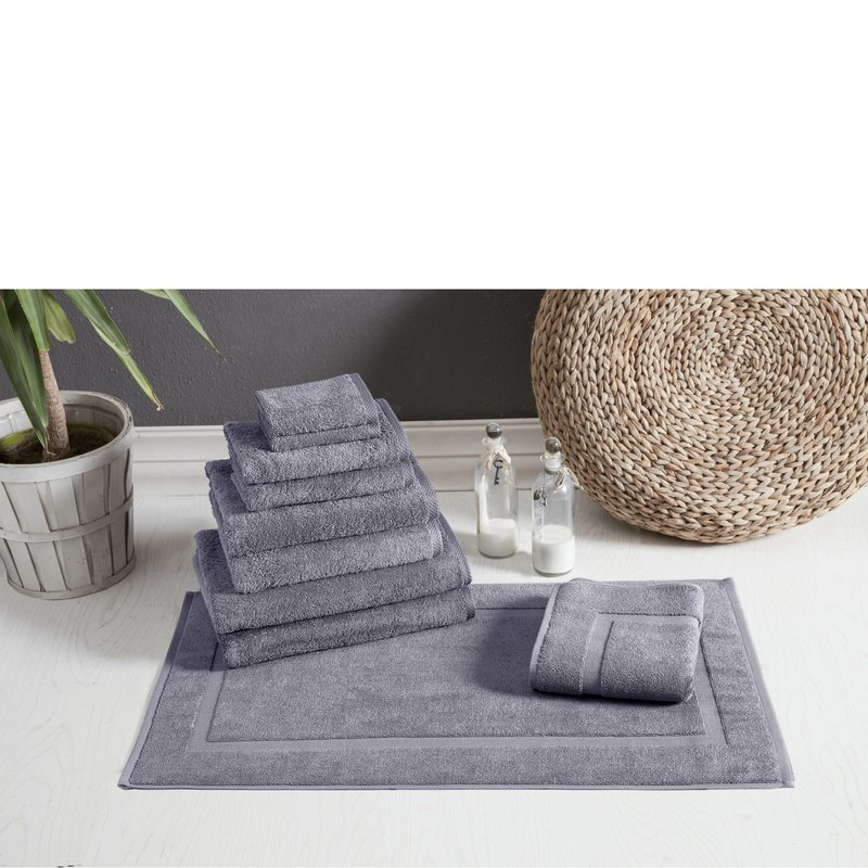 Shop Classic Turkish Towels Arsenal 9 Pc Towel Set With Bathmat In Grey