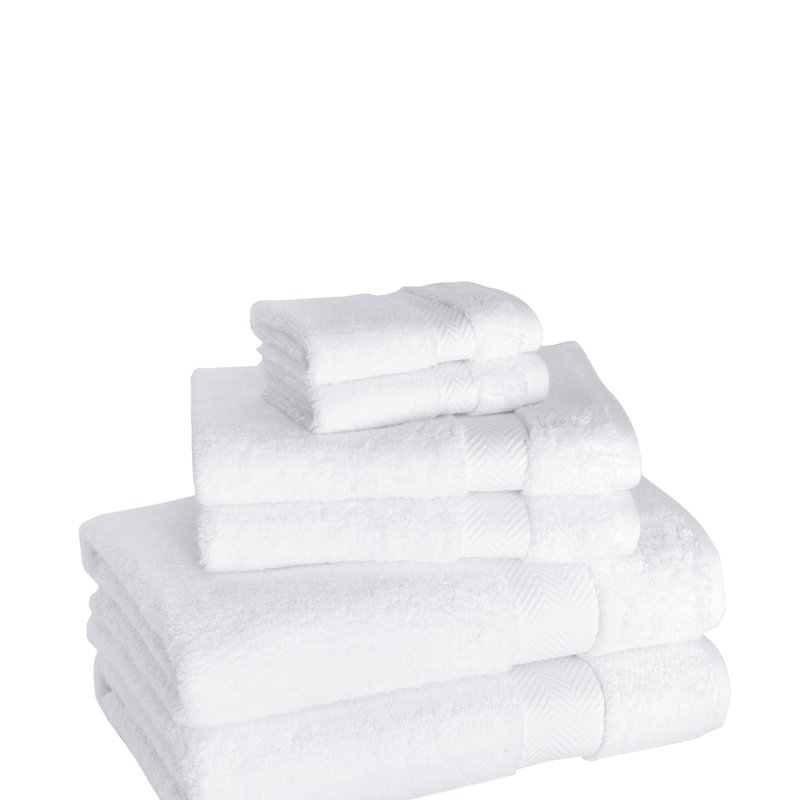 Classic Turkish Towels Becci Luxury Turkish Towel Collection 6 Pc In White