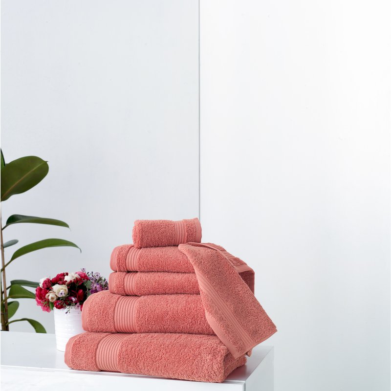 Shop Classic Turkish Towels Genuine Cotton Soft Absorbent Amadeus Bath Towels 30x54 4 Piece Set In Pink