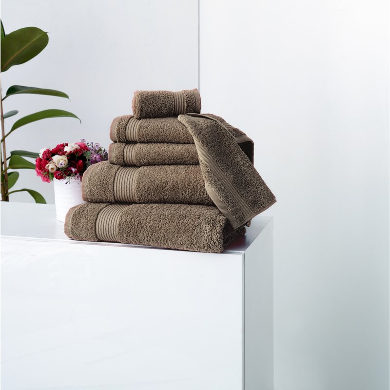 Shop Classic Turkish Towels Genuine Cotton Soft Absorbent Amadeus Bath Towels 30x54 4 Piece Set In Brown
