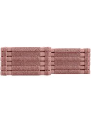 Classic Turkish Towels Genuine Cotton Soft Absorbent Amadeus Washcloths 12x12 12 Piece Set - Canyon Clay