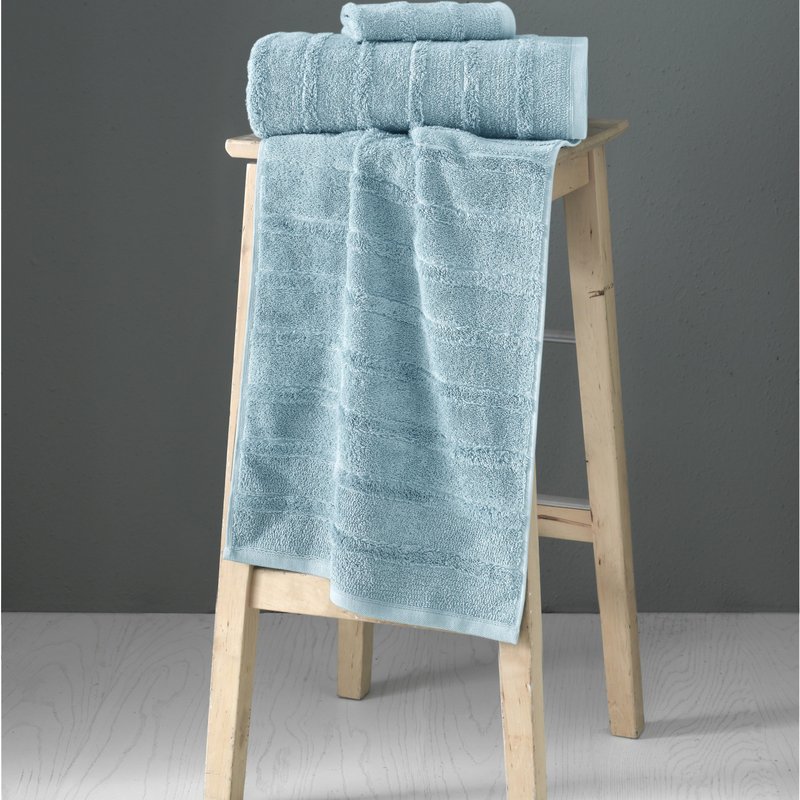 Shop Classic Turkish Towels Genuine Cotton Soft Absorbent Carel And Garen 6 Piece Set With 2 Bath Towels, In Blue