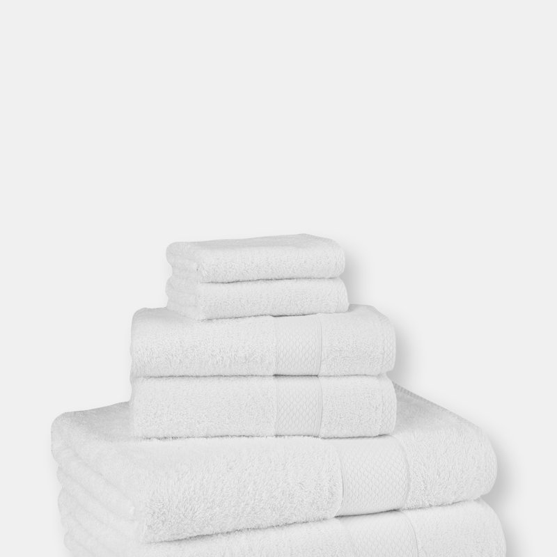Classic Turkish Towels Genuine Cotton Soft Absorbent Luxury Madison 6 Piece S In White