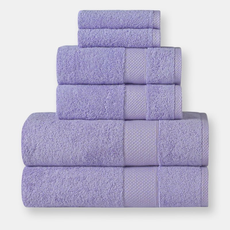 Classic Turkish Towels Genuine Cotton Soft Absorbent Luxury Madison 6 Piece S In Purple