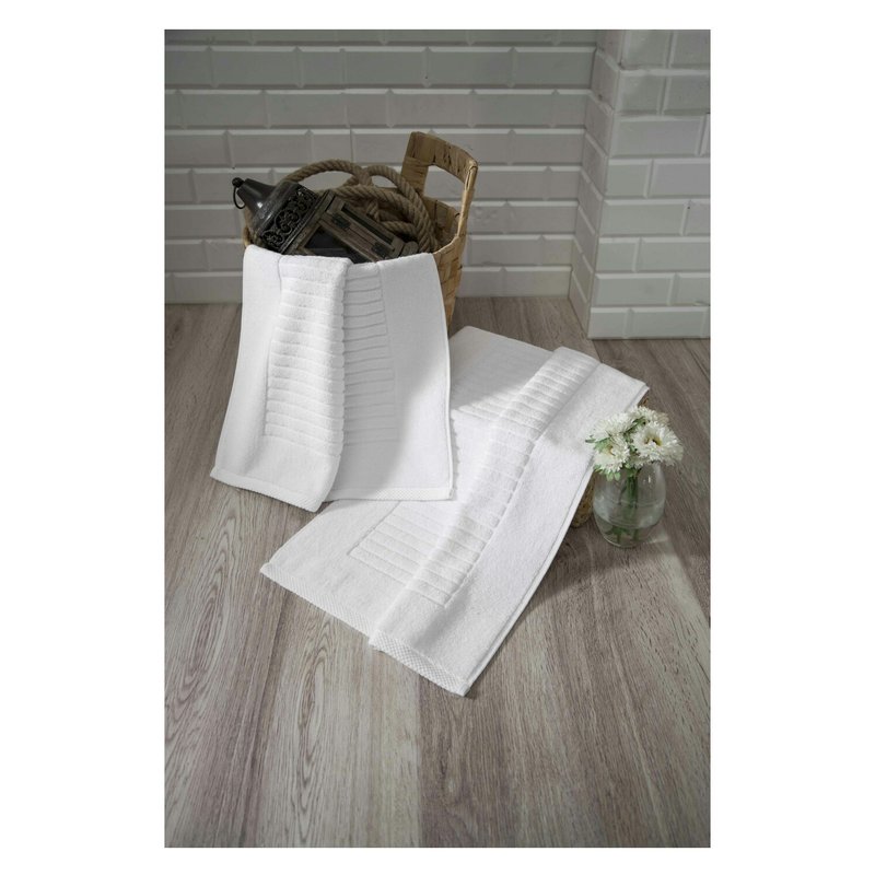 Shop Classic Turkish Towels Genuine Cotton Soft Absorbent Piano Key Bath Mat 2 Piece Set In Grey