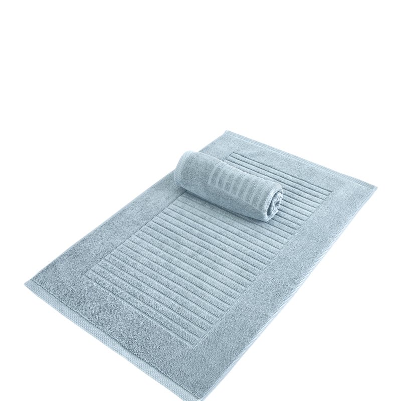 Classic Turkish Towels Genuine Cotton Soft Absorbent Piano Key Bath Mat 2 Pie In Blue