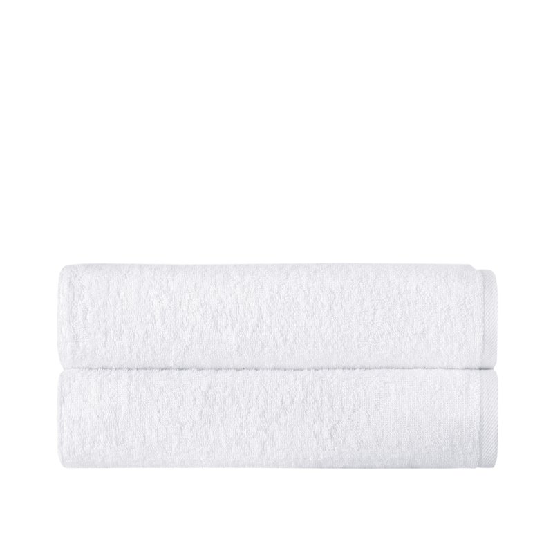 Classic Turkish Towels Genuine Cotton Soft Absorbent Soft Baby 2 Piece Towel  In White