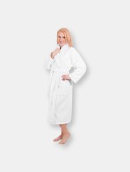 Classic Turkish Towels Shawl Collar 550 GSM Turkish Terry Cloth Robe - White