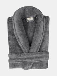 Classic Turkish Towels Shawl Collar 550 GSM Turkish Terry Cloth Robe - Gray