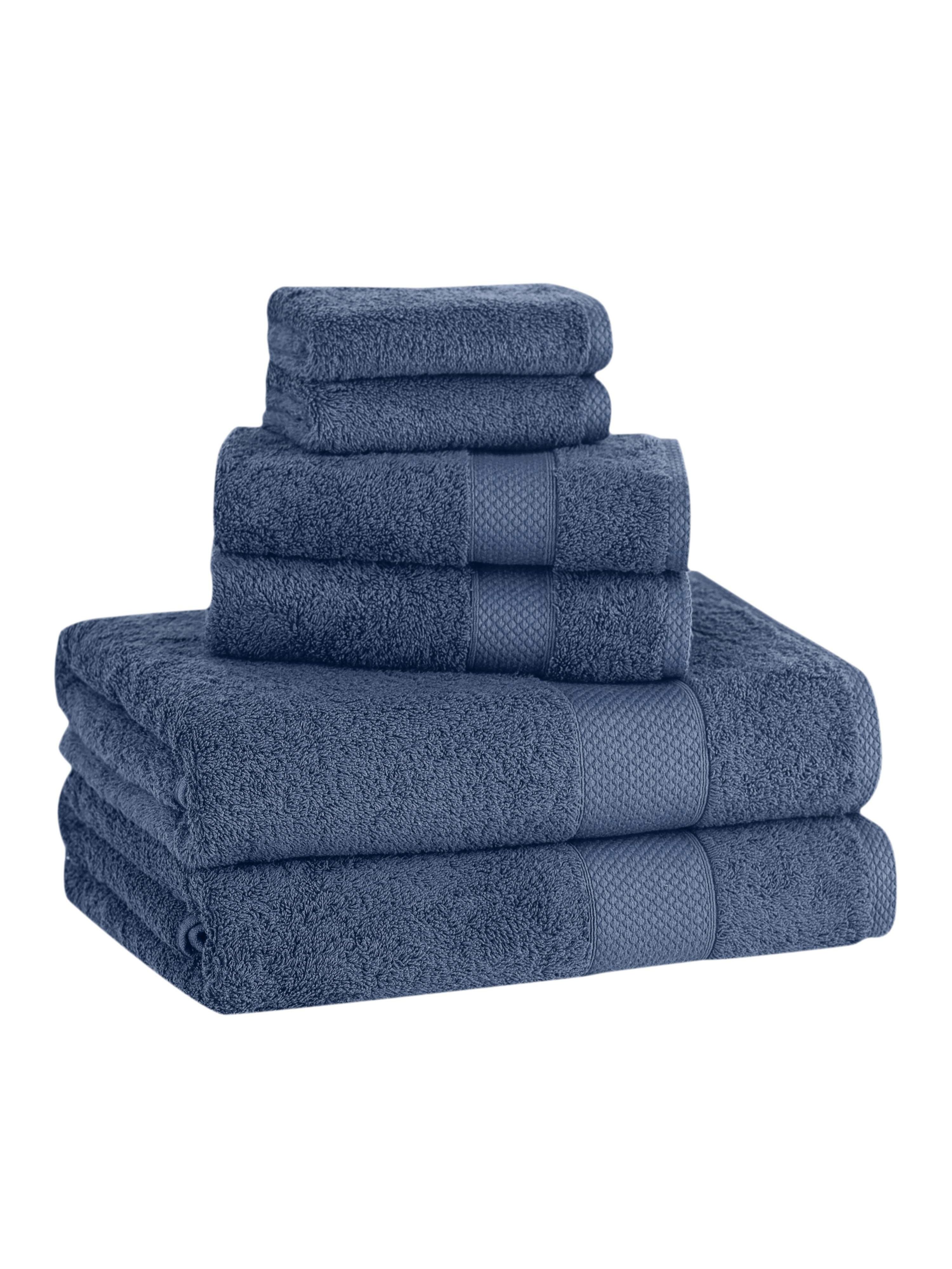 Classic Turkish Towels Luxury Madison Turkish Towels Set Of 6-piece Plush And Thick In Blue