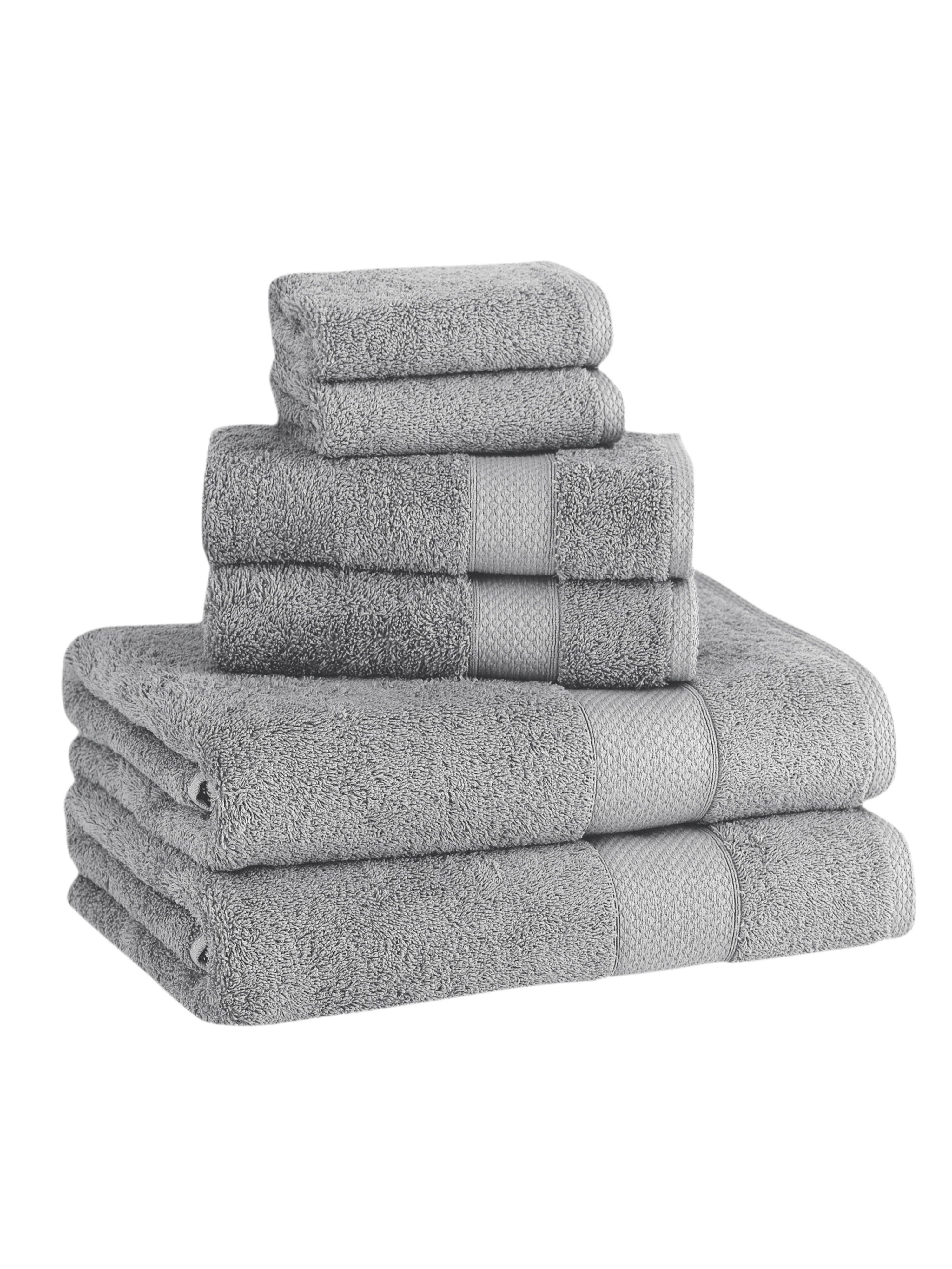Classic Turkish Towels Luxury Madison Turkish Towels Set Of 6-piece Plush And Thick In Grey