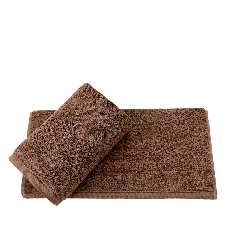 Shop Classic Turkish Towels Meital 2 Pc Bath Mat Set In Brown