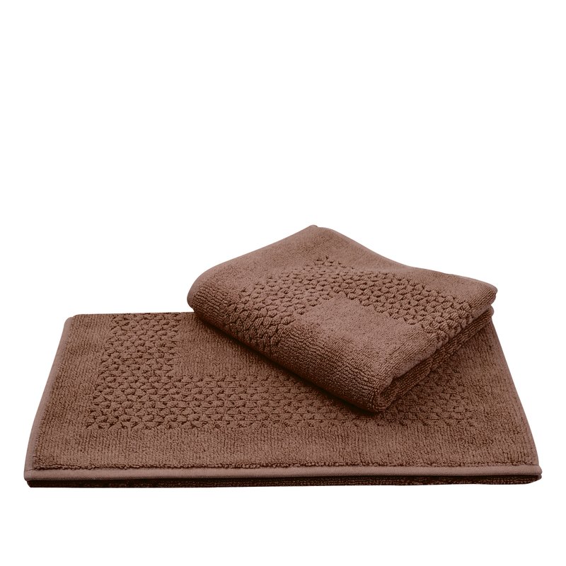 Classic Turkish Towels Meital 2 Pc Bath Mat Set In Brown
