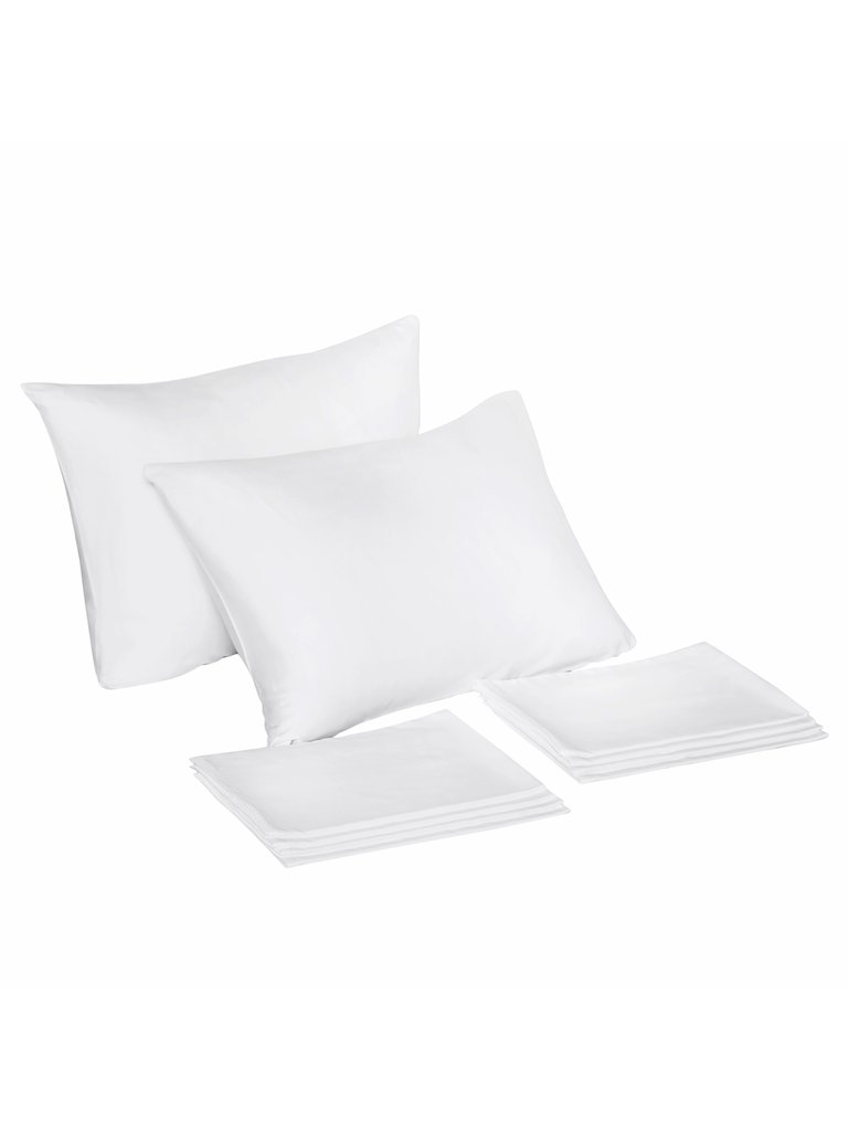 Pillow Case:queen Set Of 4 - 40/1 Sateen - White