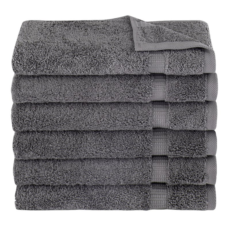 Classic Turkish Towels Royal Turkish Towels Villa Collection Hand Towel Pack Of 6 In Grey