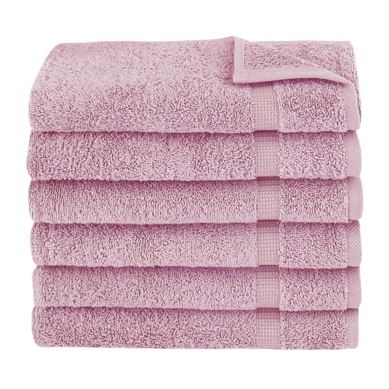 Classic Turkish Towels Villa Collection Hand Towel Pack Of 6 In Pink