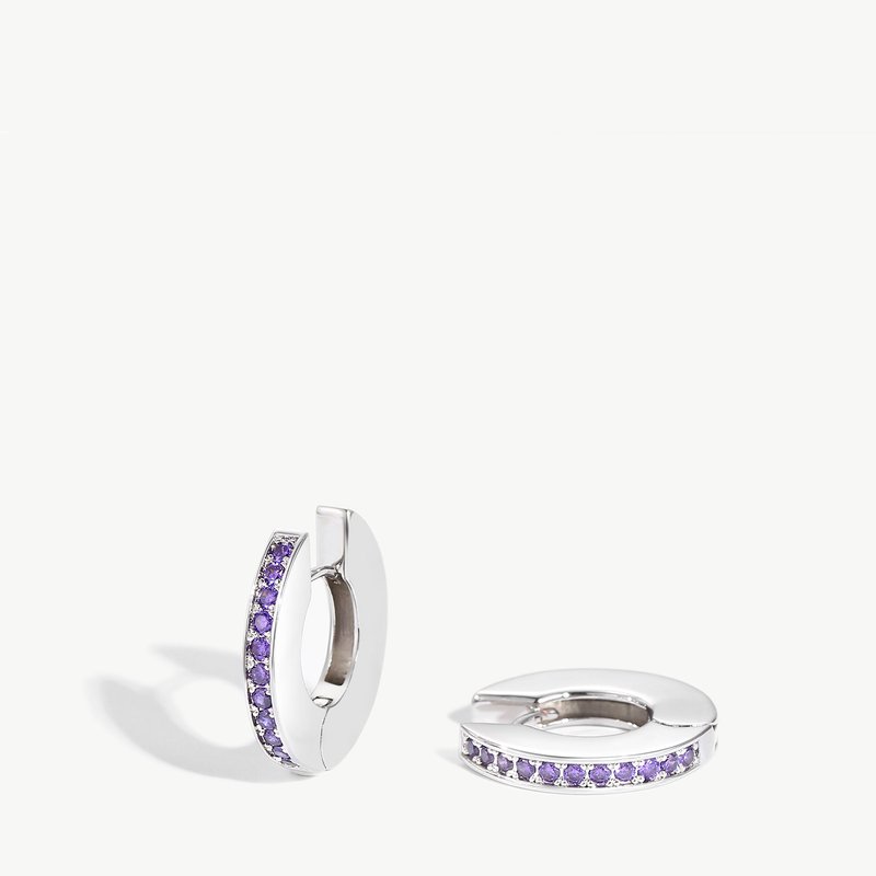 Classicharms Adara Purple Cubic Zirconia Hoop Earrings