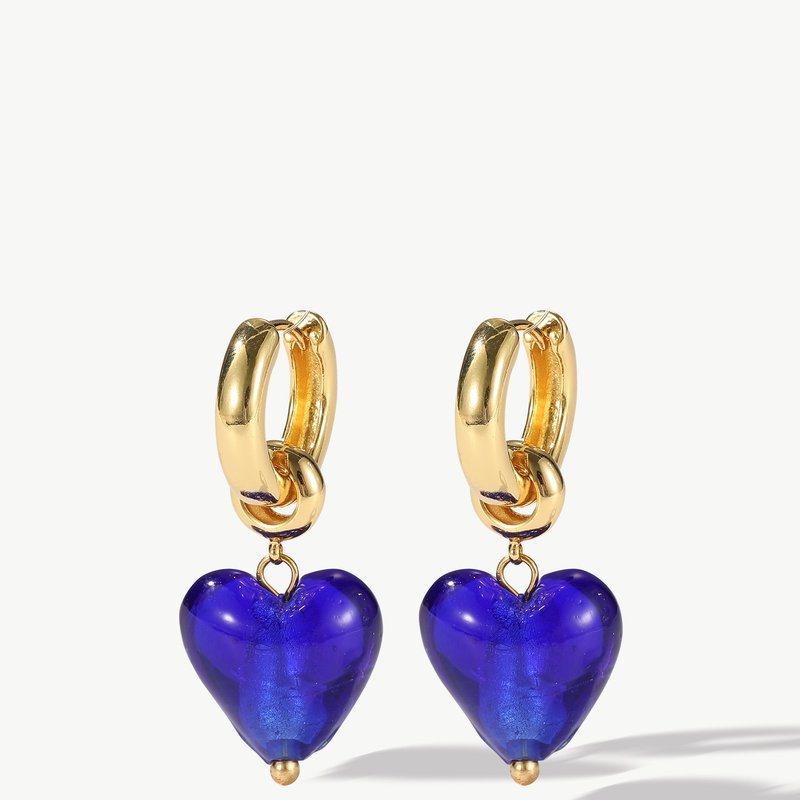 Shop Classicharms Esmée Blue Glaze Heart Dangle Earrings