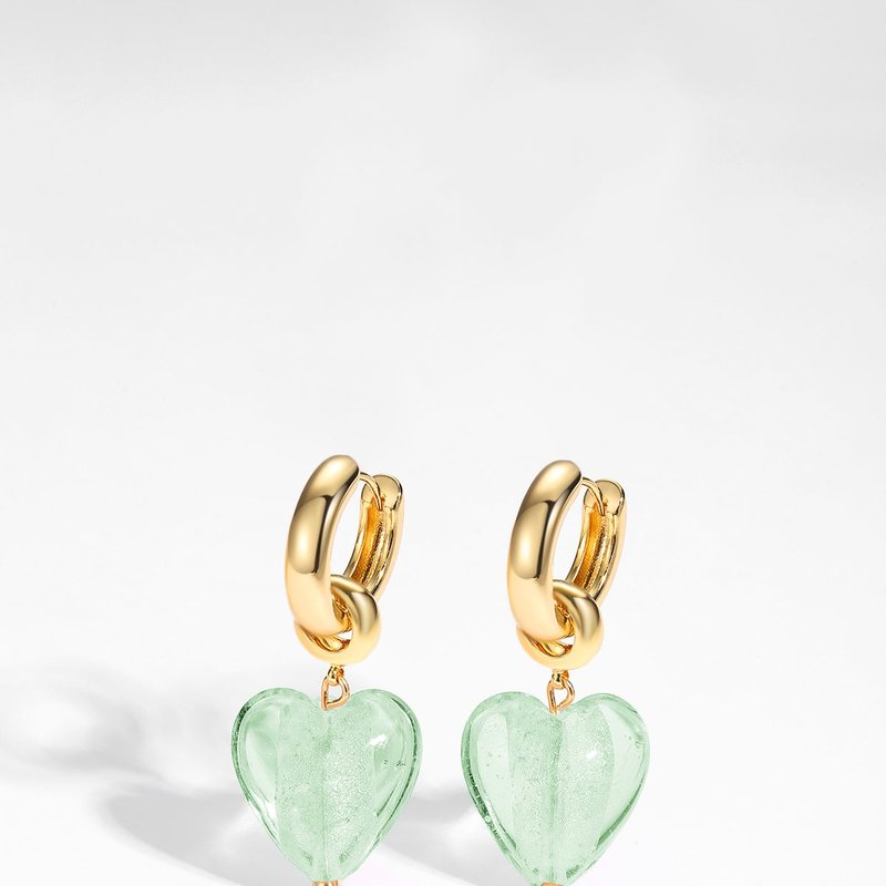 Shop Classicharms Esmée Lime Green Glaze Heart Dangle Earrings