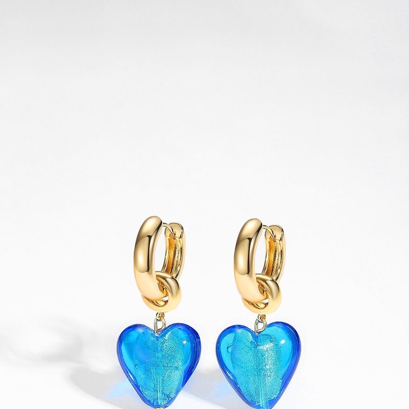 Shop Classicharms Esmée Sky Blue Glaze Heart Dangle Earrings