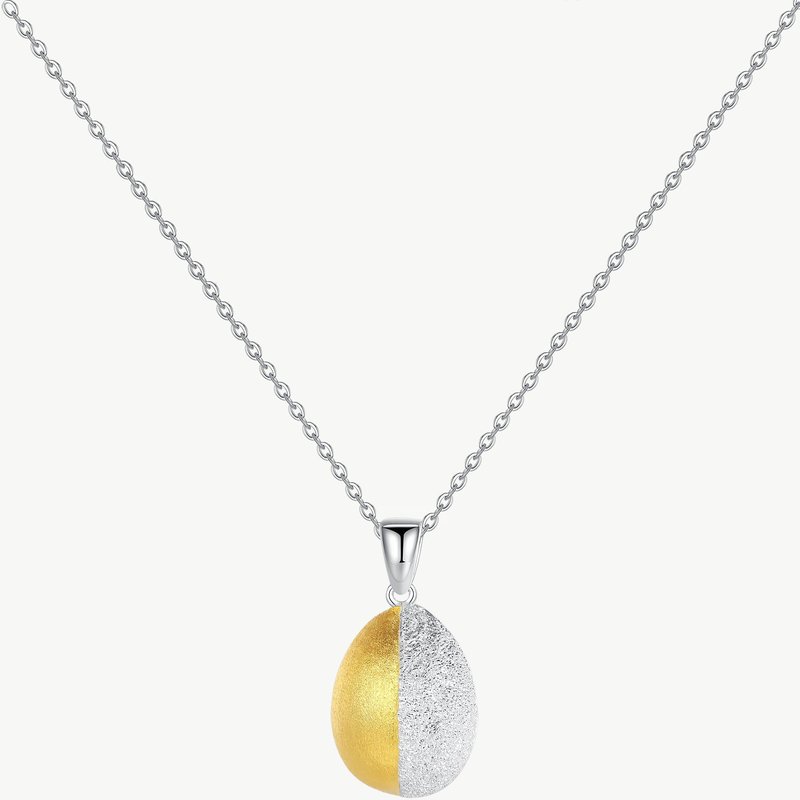 Shop Classicharms Frosted And Matted Texture Two Tone Pendant Necklace In Yellow