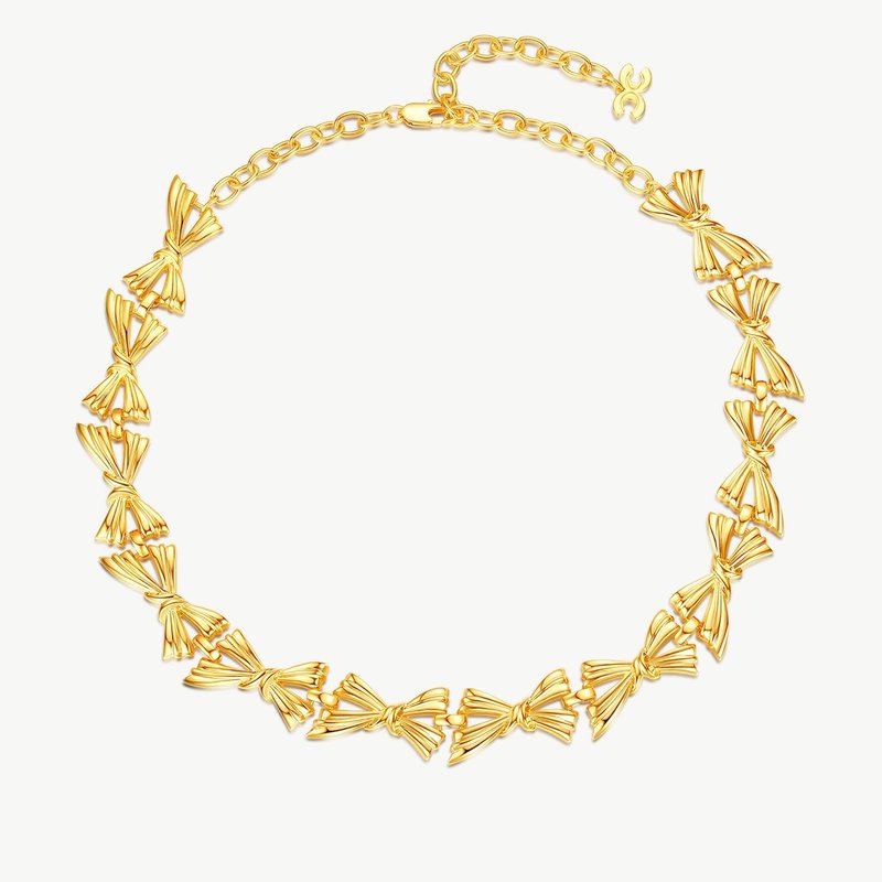 Shop Classicharms Gold Butterfly Bow Designed Choker Necklace