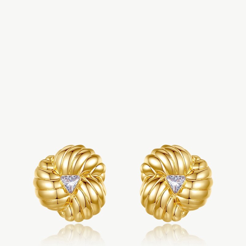 Shop Classicharms Gold Clover Designed Stud Earrings