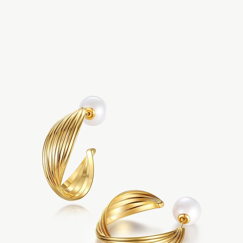 Shop Classicharms Gold Twisted Wave Hoop Earrings