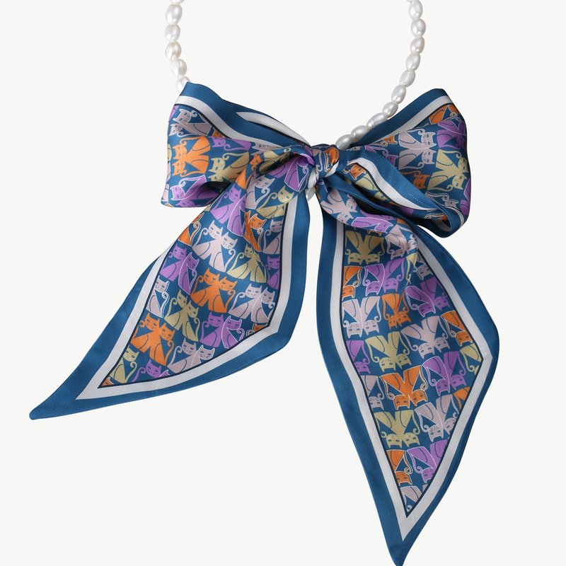 Shop Classicharms Mera Baroque Pearl Necklace & Silk Scarf Set-blue