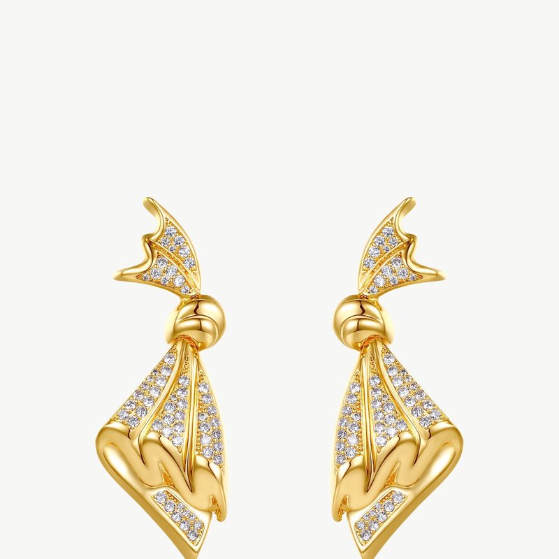 Shop Classicharms Pavé Diamonds Embellished Butterfly Earrings In Gold
