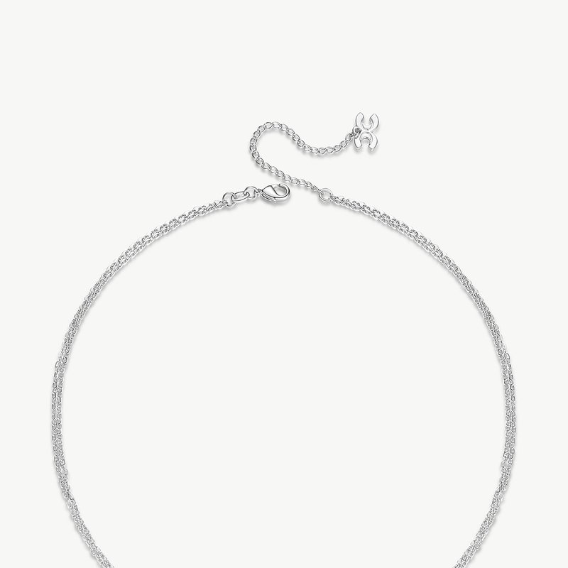 Shop Classicharms Silver Jigsaw Puzzle Necklace In Grey