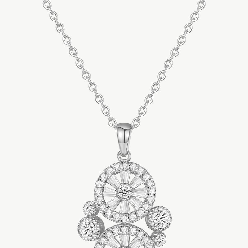Shop Classicharms Silver Wheel Of Fortune Necklace In Grey