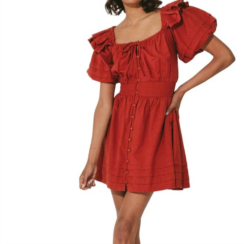 Shop Cleobella Tana Mini Dress In Brick In Red