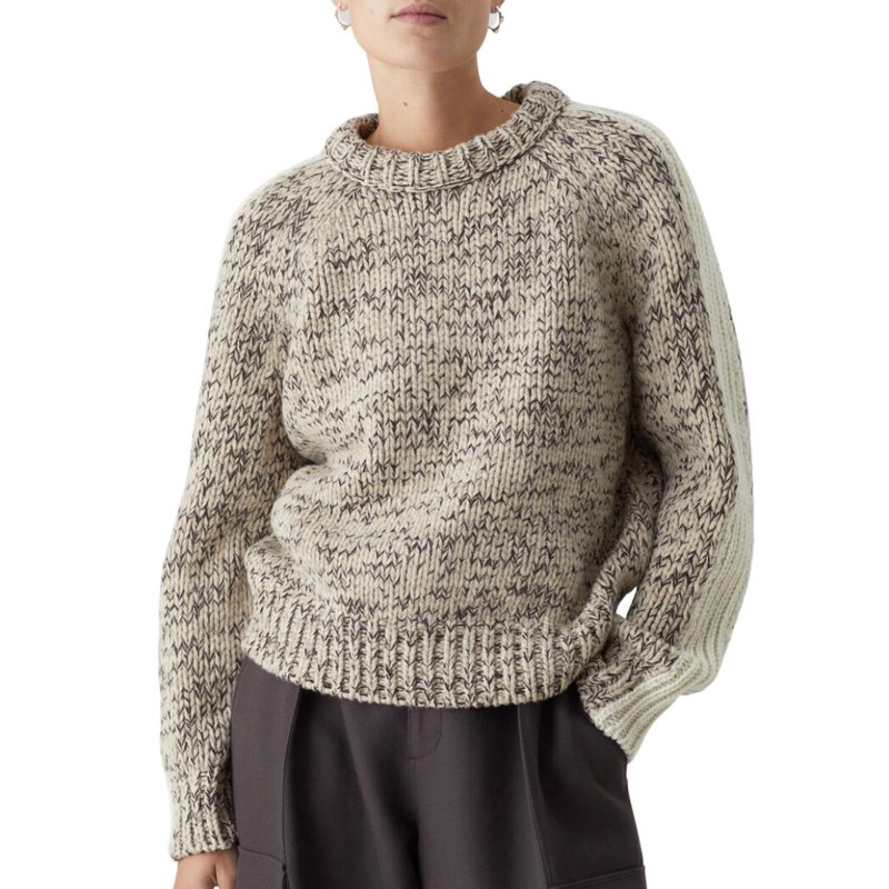 Shop Closed Chunky Crew Neck Sweater In Brown