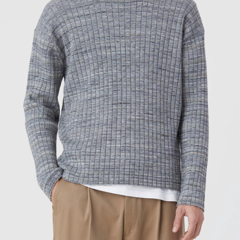 Shop Closed Crew Neck Ribbed Jumper In Grey