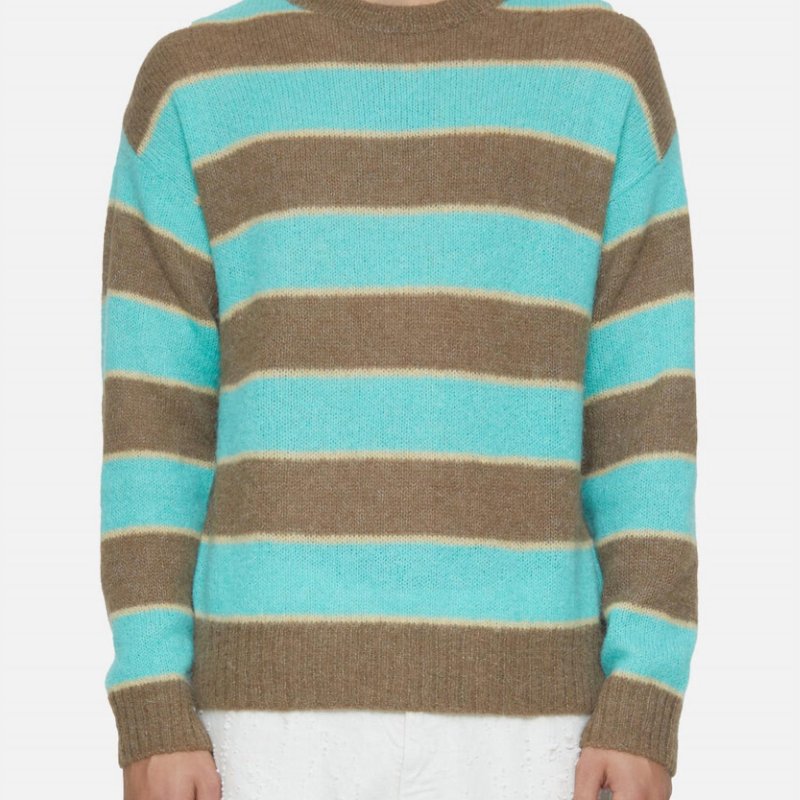 Shop Closed Crew Neck Striped Jumper Sweaters In Green