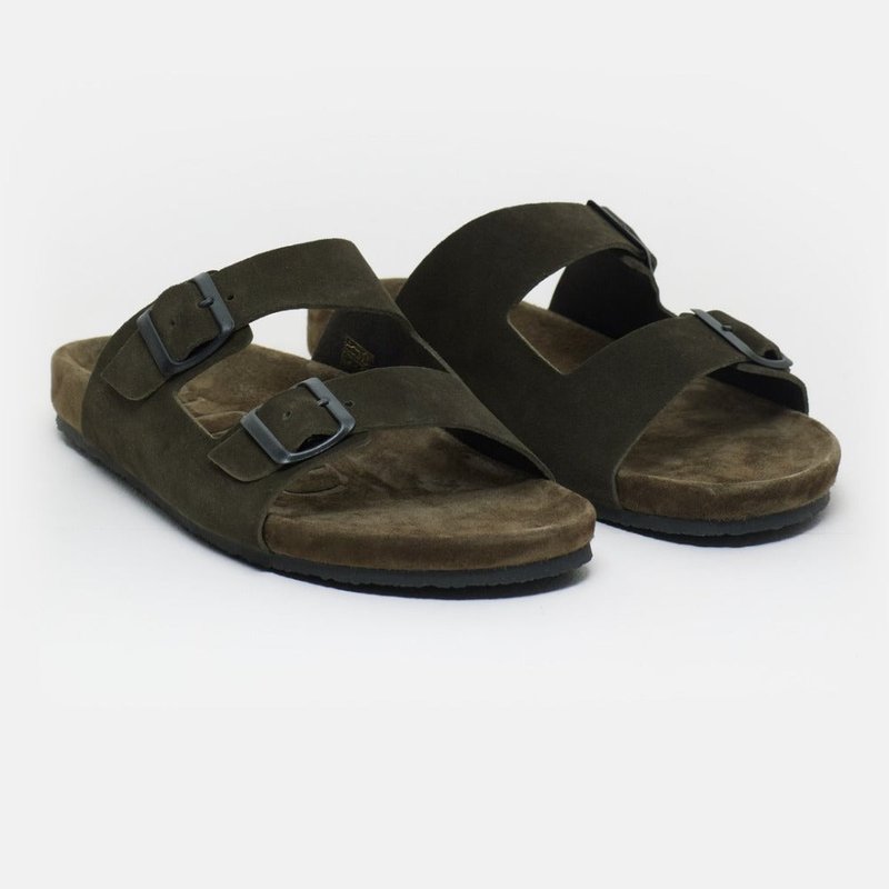 Closed Leather Sandal Industrial Green