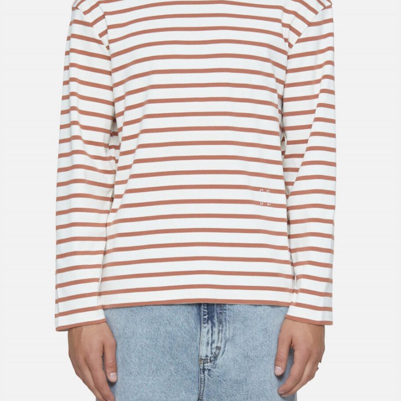 Shop Closed Striped Long Sleeve Shirt In White