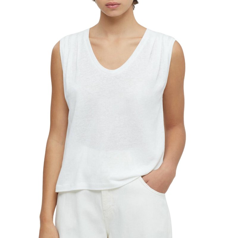 CLOSED TENCEL AND LINEN TANK TOP