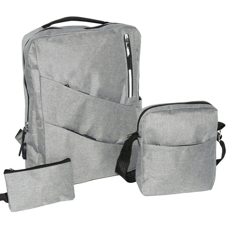 Club Rochelier Backpack 3 Piece Set In Grey