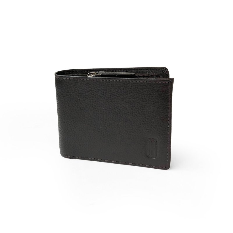 Club Rochelier Slim Men Wallet With Zippered Pocket In Brown