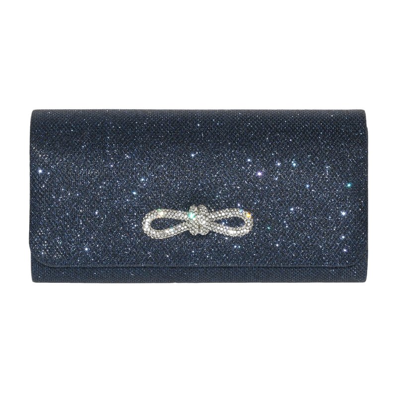 Shop Club Rochelier Evening Bag With Glitter Bow In Blue