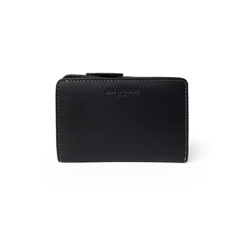 Club Rochelier Full Leather Byfold Wallet In Black