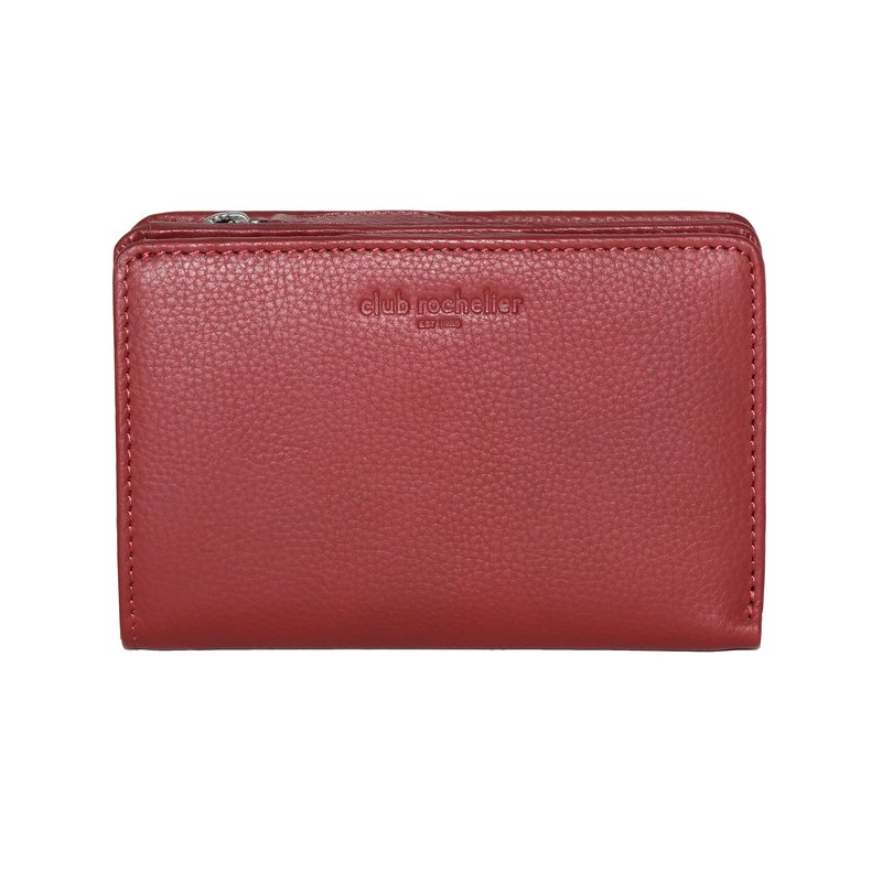 Club Rochelier Full Leather Byfold Wallet In Red