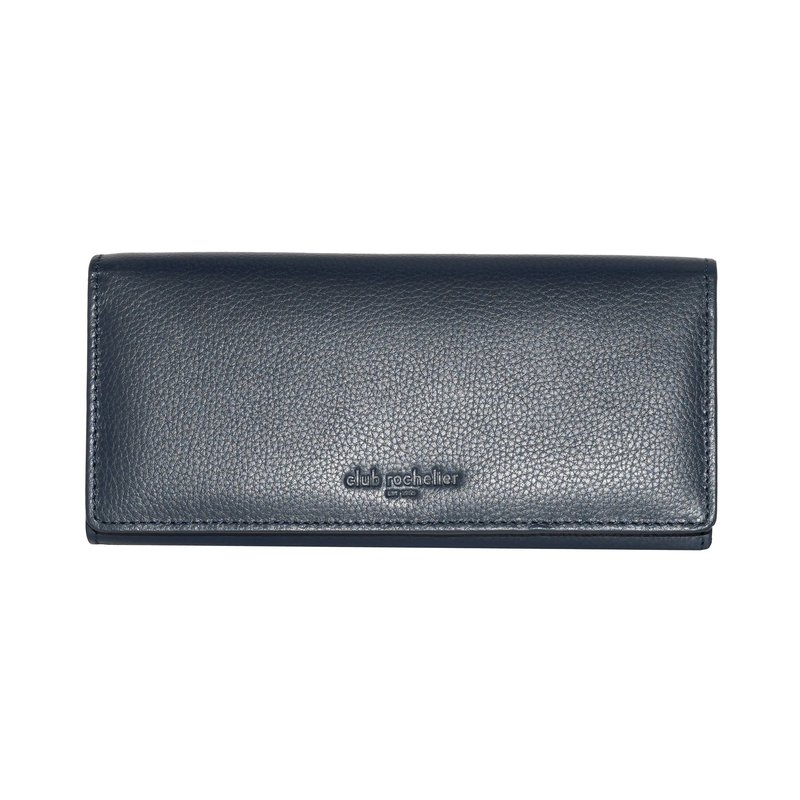 Club Rochelier Full Leather Ladies Clutch Wallet With Gusset In Blue