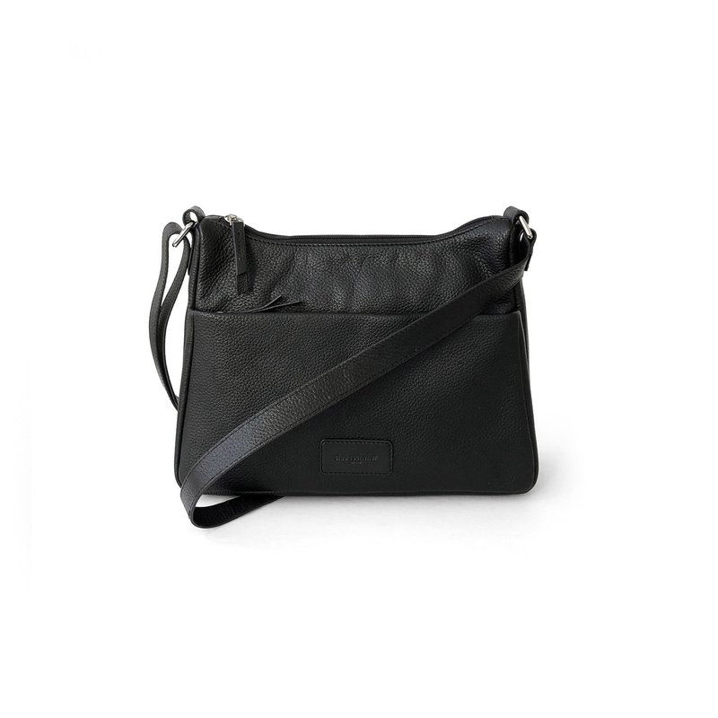 Club Rochelier Ladies Leather Medium Multi Zip Crossbody Bag In Black