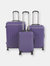 Nicci 3 piece Luggage Set Grove Collection - Purple