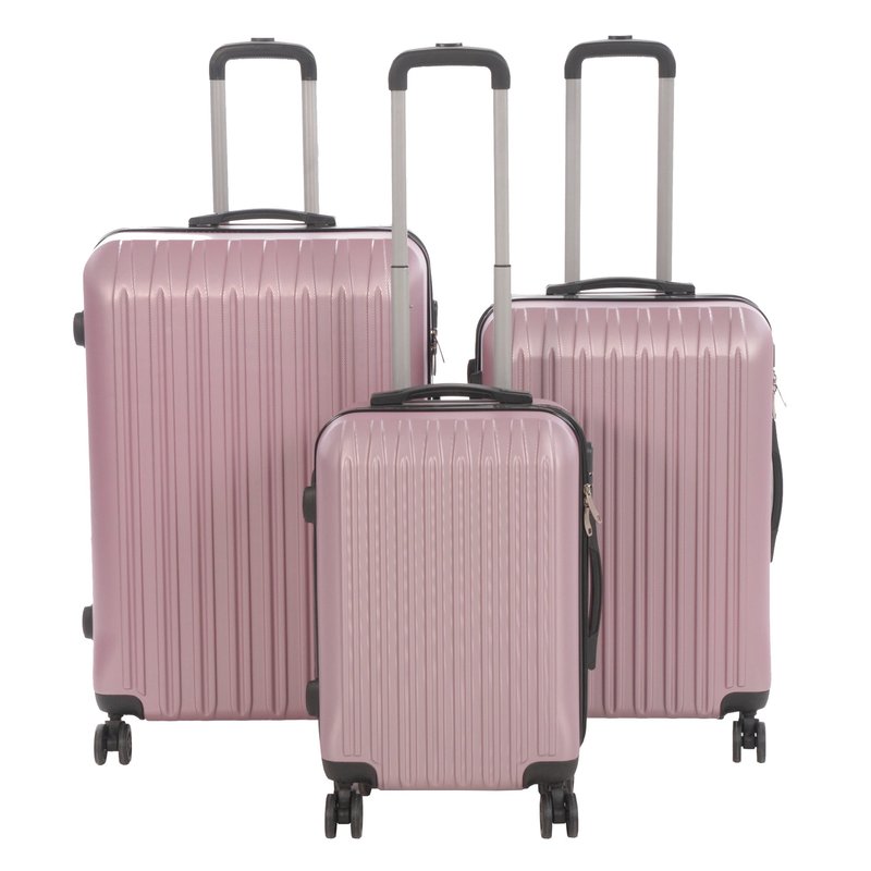 Club Rochelier Nicci 3 Piece Luggage Set Grove Collection In Pink