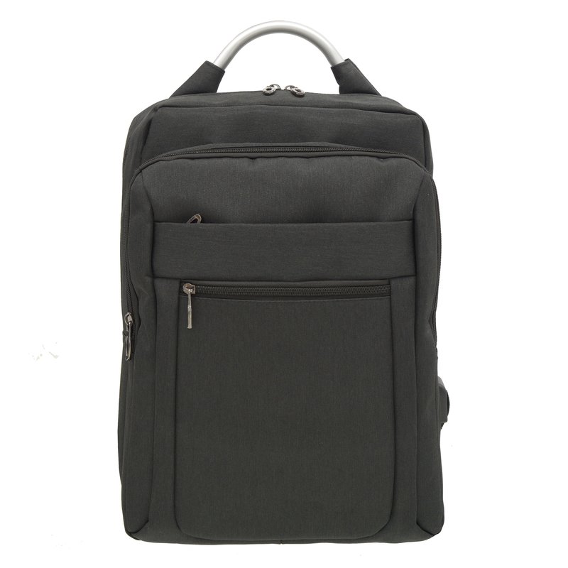 Shop Club Rochelier Rectangular Multi Pocket Backpack With Usb In Black