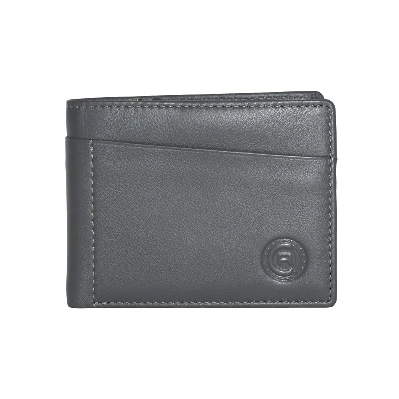 Club Rochelier Slim Mens Wallet With Zippered Pocket In Grey